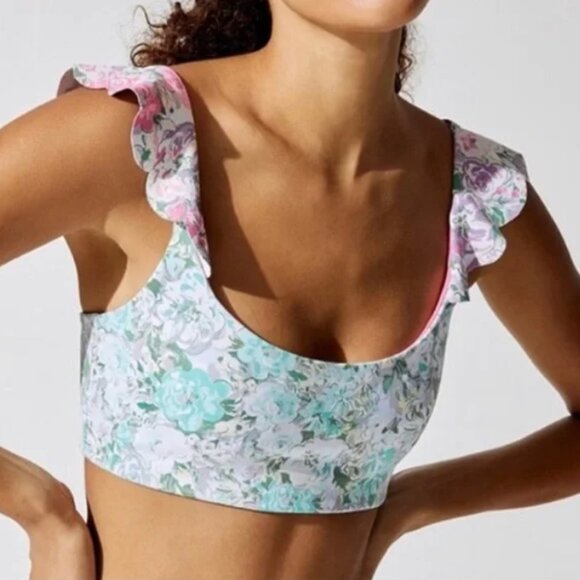 Beach Riot Sport Audrey Floral Sports Bra Top - Picture 1 of 8